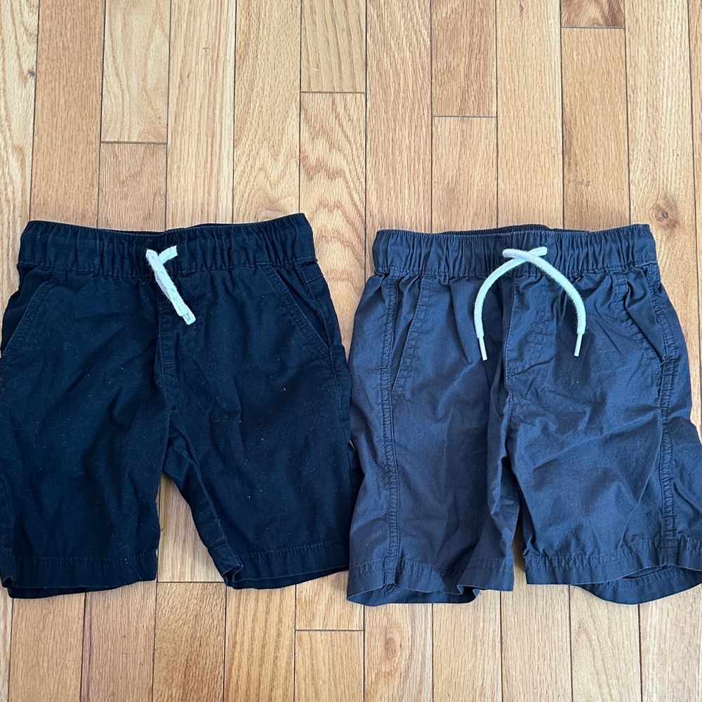 Kids Pull-On Shorts in Black and Charcoal